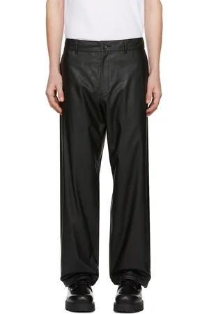 N. HOOLYWOOD Wide Faux-Leather Trousers