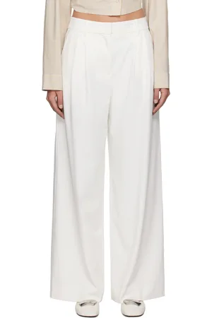 REMAIN Birger Christensen White Pleated Trousers