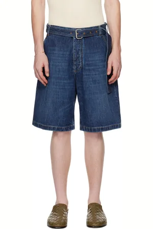 Bottega Veneta Blue Belted Denim Shorts