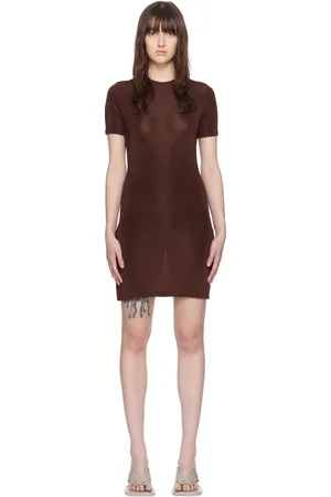 Louisa Ballou Brown O-Ring Minidress