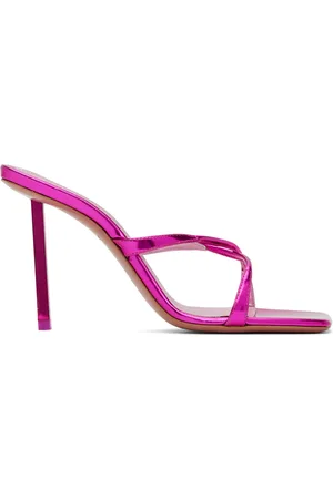 Amina Muaddi Pink Adriana Heeled 95 Sandals