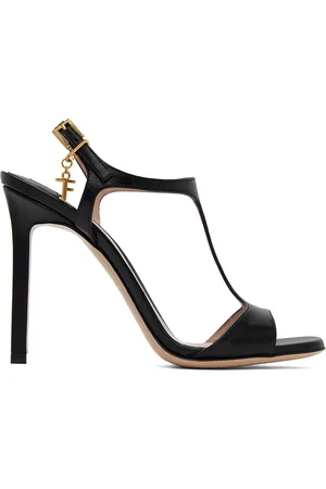 Tom Ford Black T-Strap Heeled Sandals