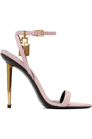 Tom Ford Pink Printed Lizard Pointy Naked Sandals
