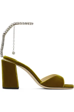 Jimmy Choo Green Saeda 85 Heeled Sandals