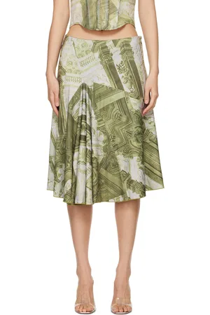Miaou Green Mila Midi Skirt