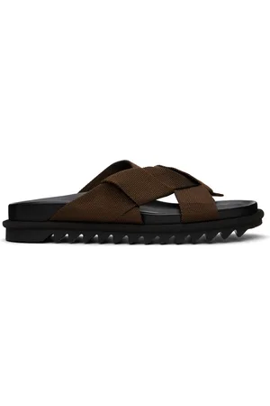 DRIES VAN NOTEN Brown Criss-Crossing Sandals