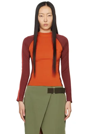 Miaou Red & Burgundy Madeline Long Sleeve T-Shirt
