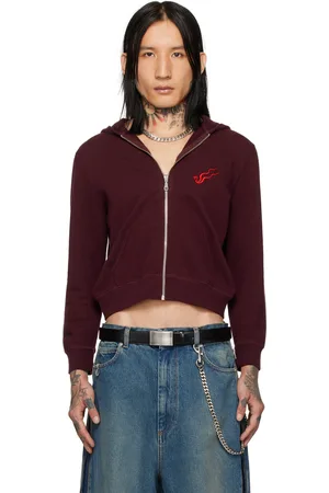 LU’U DAN Burgundy Shrunken Hoodie