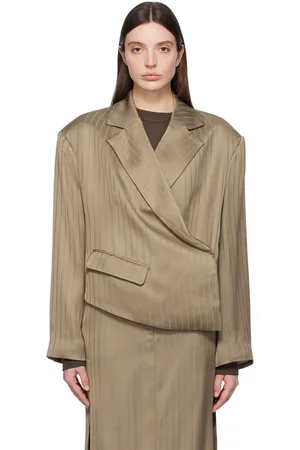 REMAIN Birger Christensen Brown Asymmetrical Blazer