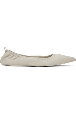 St Agni White Pointed Toe Ballerina Flats