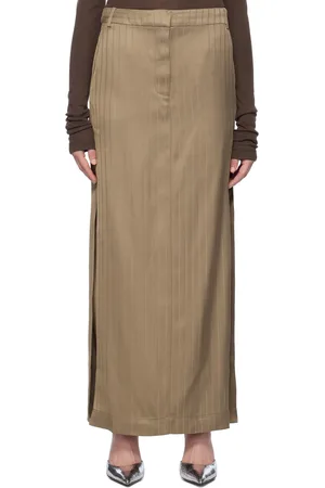 REMAIN Birger Christensen Brown Suiting Maxi Skirt