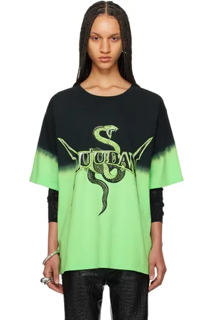 LU’U DAN Black & Green Metal Head T-Shirt
