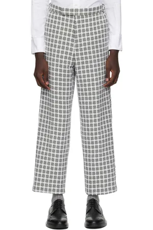 Thom Browne Gray & White Check Trousers