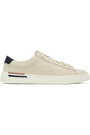 HUGO BOSS Off-White Leather Sneakers