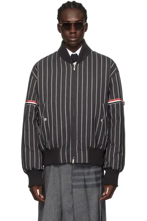 Thom Browne Gray Stripe Down Jacket