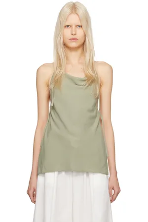 St Agni Khaki Cowl Neck Tank Top