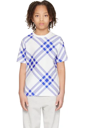 Burberry Kids Blue & White Check T-Shirt