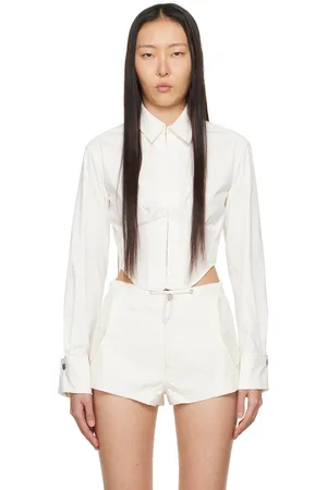 DION LEE Off-White Tuxedo Shirt