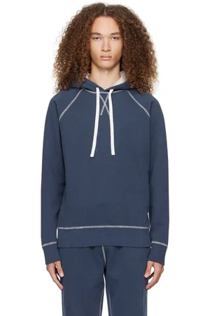 Sunspel Navy Raglan Hoodie