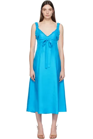 Saks Potts Blue Henriette Midi Dress