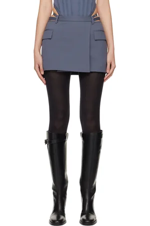DION LEE Gray Lingerie Miniskirt