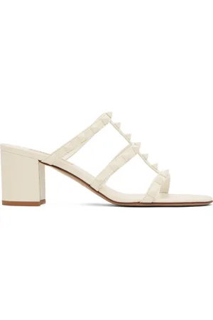 VALENTINO GARAVANI Off-White Rockstud Heeled Sandals