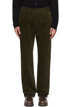 Sunspel Khaki Relaxed-Fit Trousers