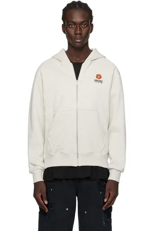 Kenzo Gray Paris Boke Flower Crest Hoodie