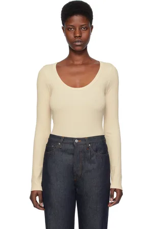 Totême Beige Rib Long Sleeve T-Shirt