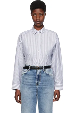 Totême Blue & White Striped Shirt