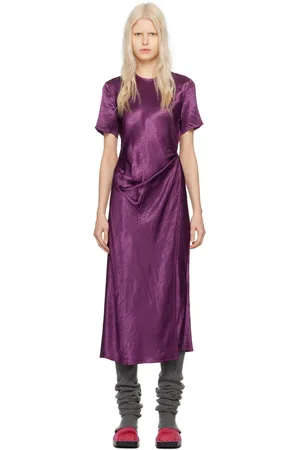 Acne Studios Purple Wrap Maxi Dress