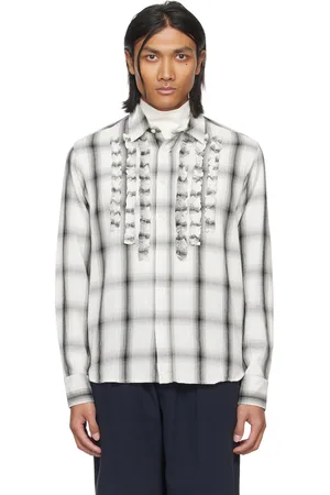 Universal Works White & Black Frill Shirt