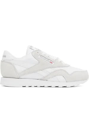 Reebok White & Beige Classic Nylon Sneakers