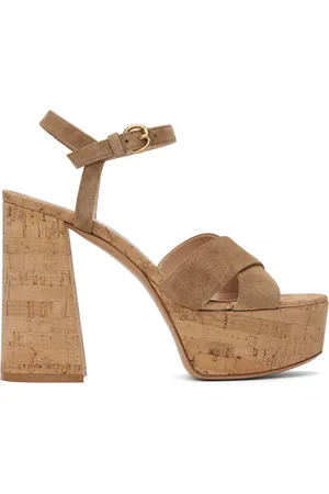 Gianvito Rossi Beige Bebe Heeled Sandals