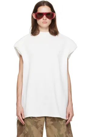 The Attico White Mock Neck T-Shirt