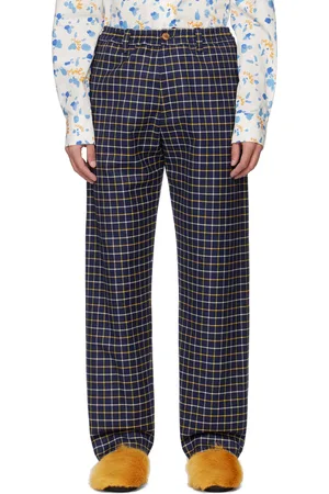 Marni Navy Checked Trousers