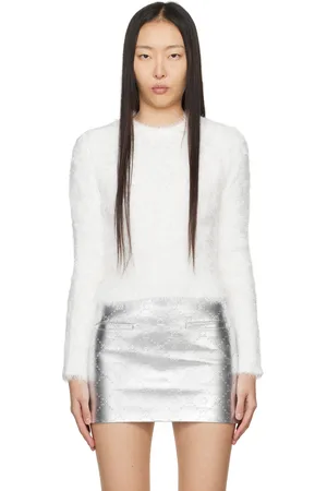 Marine Serre White Wild Puffy Sweater