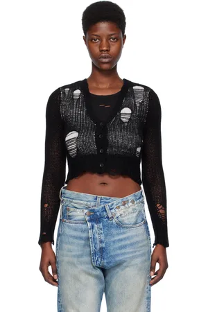 R13 Black Double Layer Baby Cardigan