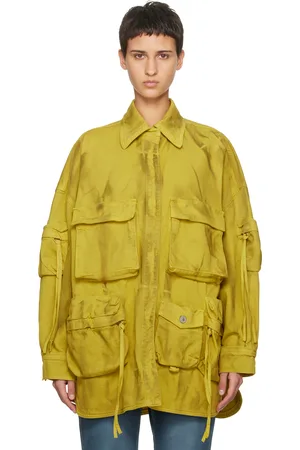 The Attico Yellow Fern Denim Coat