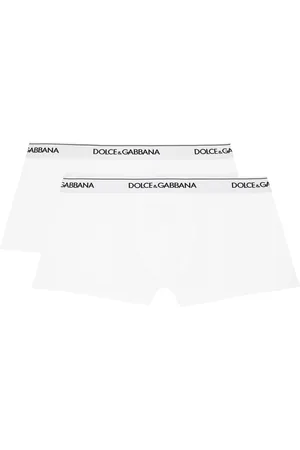 Set of 2 cotton-blend boxer briefs in white - Dolce Gabbana