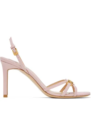 Tom Ford Pink Stamped Lizard Whitney Heeled Sandals