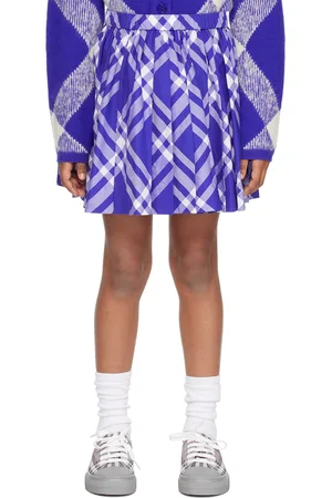 Burberry Kids Blue Check Skirt