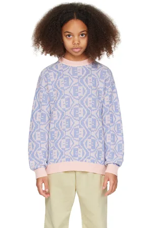 Acne Studios Kids Pink & Blue Crewneck Sweater