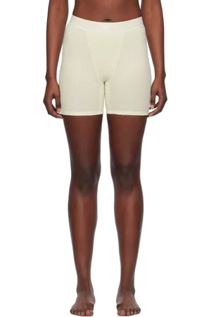 SKIMS Off-White Cotton Rib Boxer Boy Shorts