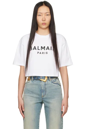 Balmain White Cropped T-Shirt
