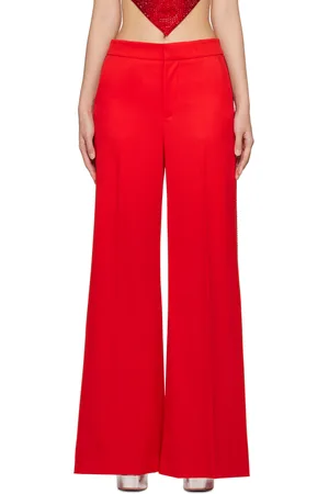 AREA Red Crystal-Cut Trousers