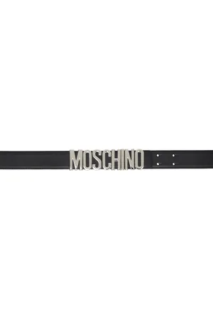 Moschino Black Logo Belt