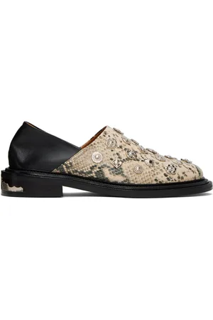 TOGA VIRILIS Beige Studded Croc Loafers