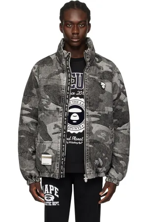 A Bathing Ape Black Graphic Down Jacket