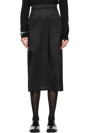 Maison Margiela Black Vented Midi Skirt